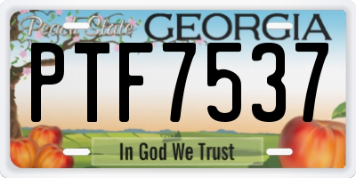 GA license plate PTF7537