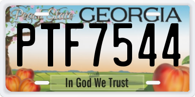 GA license plate PTF7544