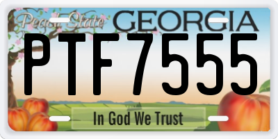 GA license plate PTF7555