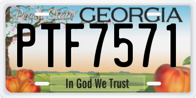GA license plate PTF7571