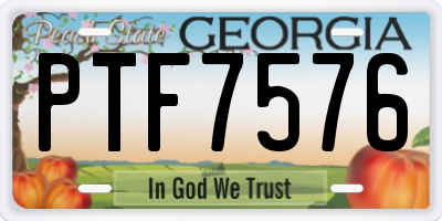 GA license plate PTF7576
