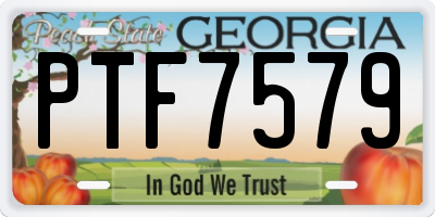 GA license plate PTF7579