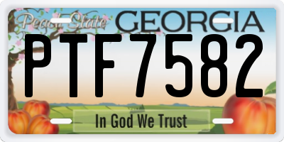 GA license plate PTF7582