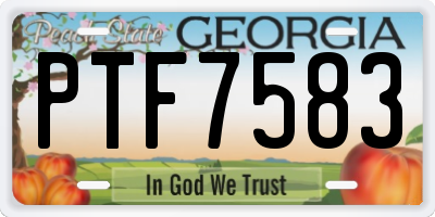 GA license plate PTF7583