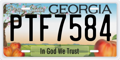 GA license plate PTF7584