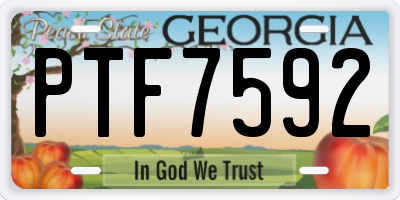 GA license plate PTF7592