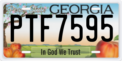 GA license plate PTF7595