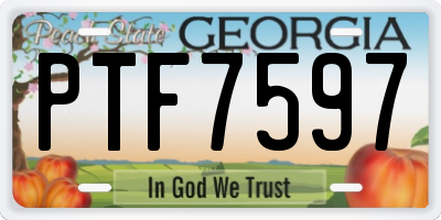 GA license plate PTF7597