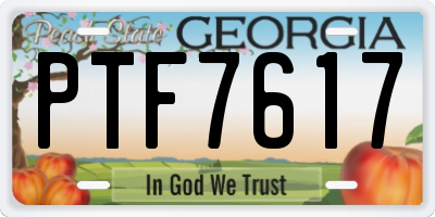 GA license plate PTF7617