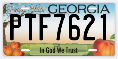GA license plate PTF7621