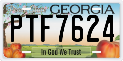 GA license plate PTF7624