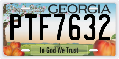 GA license plate PTF7632