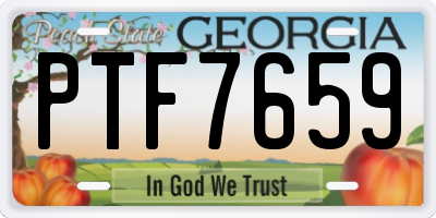 GA license plate PTF7659