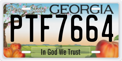 GA license plate PTF7664
