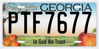 GA license plate PTF7677