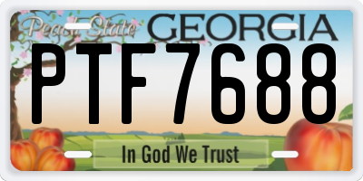 GA license plate PTF7688