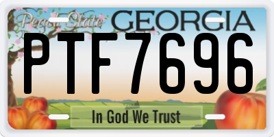 GA license plate PTF7696