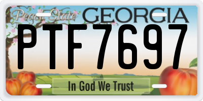 GA license plate PTF7697
