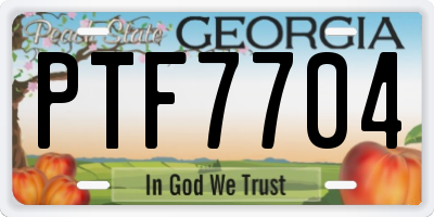 GA license plate PTF7704