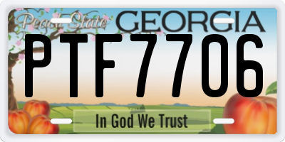 GA license plate PTF7706