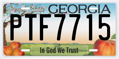 GA license plate PTF7715