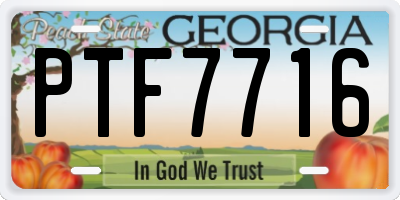 GA license plate PTF7716