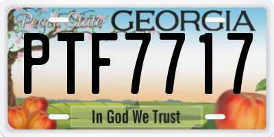 GA license plate PTF7717