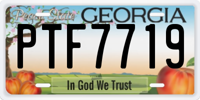 GA license plate PTF7719