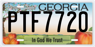 GA license plate PTF7720