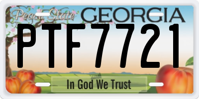 GA license plate PTF7721