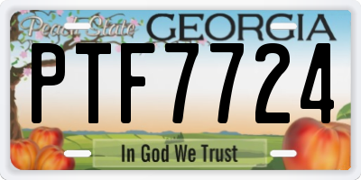GA license plate PTF7724
