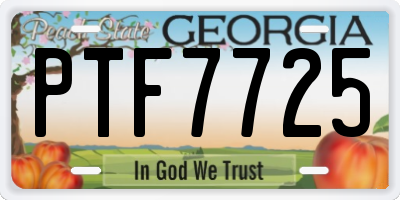 GA license plate PTF7725
