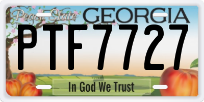 GA license plate PTF7727