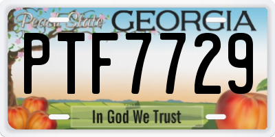 GA license plate PTF7729