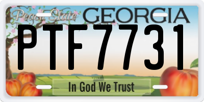 GA license plate PTF7731