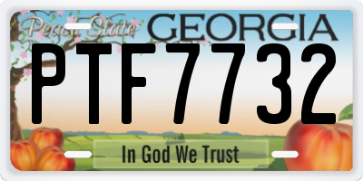 GA license plate PTF7732