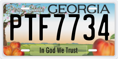 GA license plate PTF7734