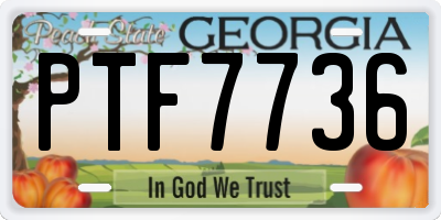 GA license plate PTF7736