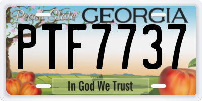 GA license plate PTF7737