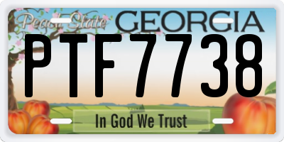 GA license plate PTF7738