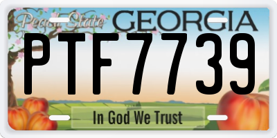 GA license plate PTF7739