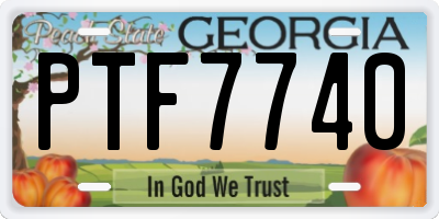 GA license plate PTF7740