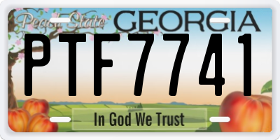 GA license plate PTF7741