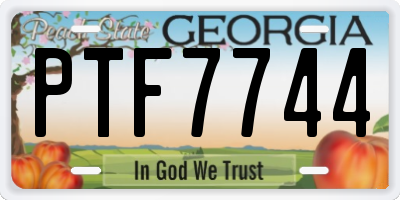 GA license plate PTF7744