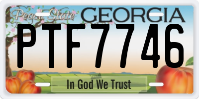 GA license plate PTF7746