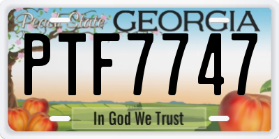 GA license plate PTF7747
