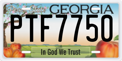 GA license plate PTF7750