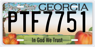 GA license plate PTF7751