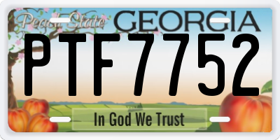 GA license plate PTF7752