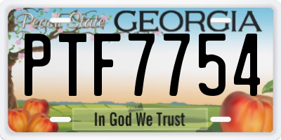 GA license plate PTF7754